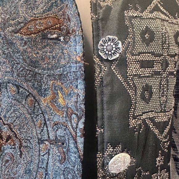 Venus.  Patchwork Blue and Gray Women's Coat. Size 10. - Picture 4 of 9